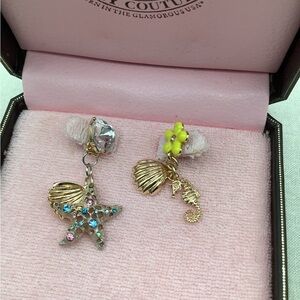 Juicy Couture Starfish and Clams Gold Stud Earrings
